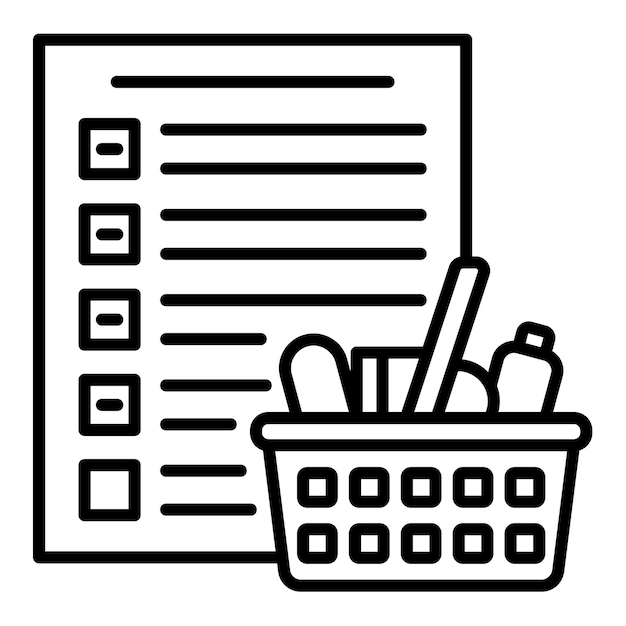 El icono de la lista de compras