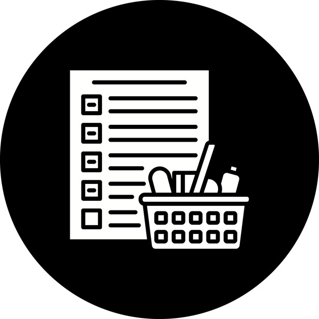 El icono de la lista de compras