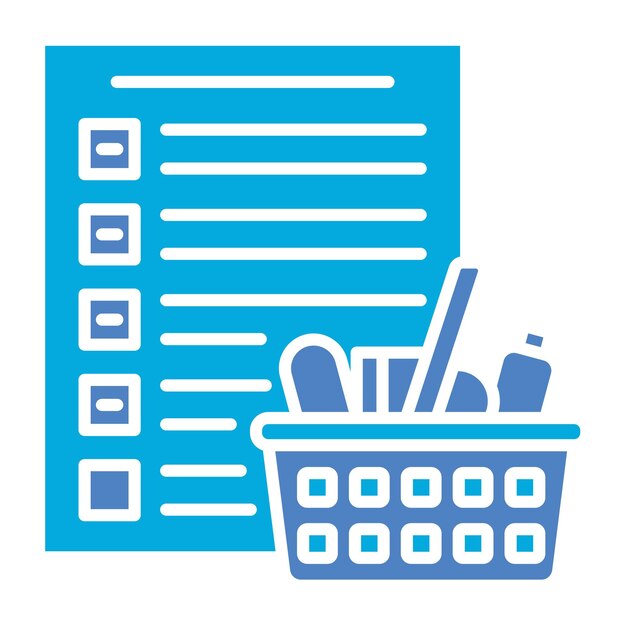 El icono de la lista de compras