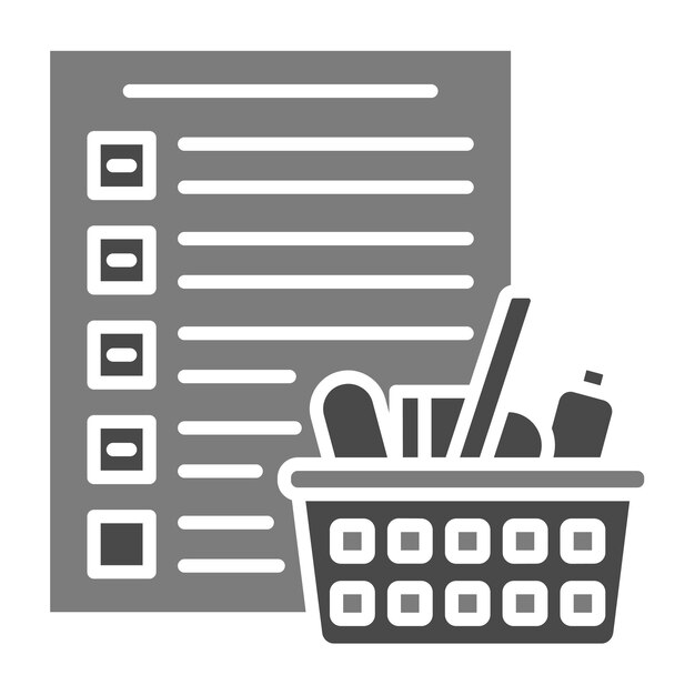 El icono de la lista de compras