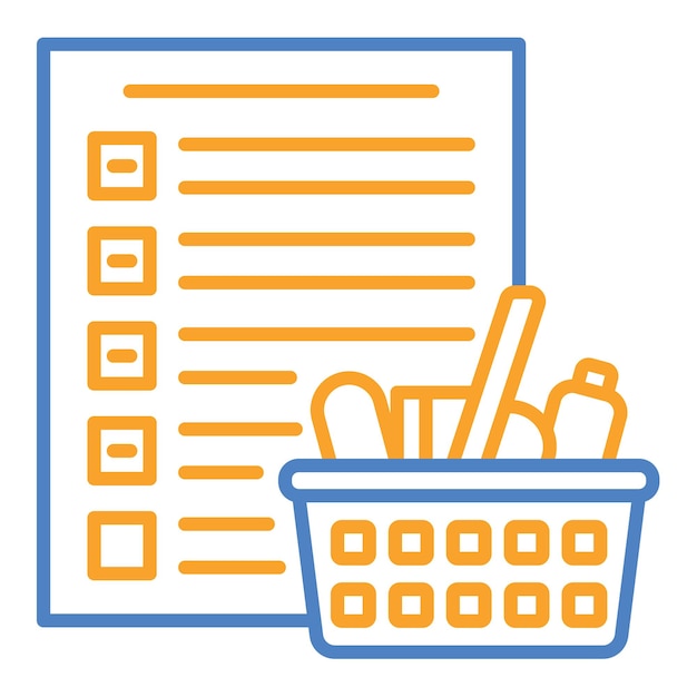 El icono de la lista de compras
