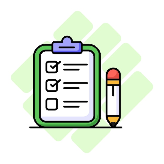 El icono de la lista de comprobación cuidadosamente diseñado representa una lista de tareas o elementos que deben completarse