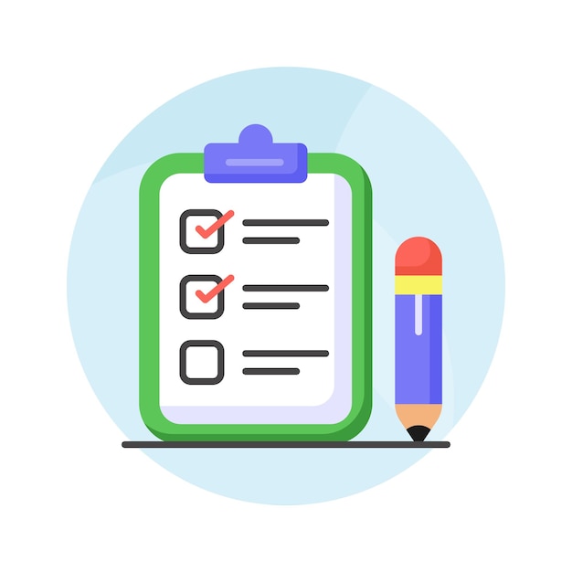 El icono de la lista de comprobación cuidadosamente diseñado representa una lista de tareas o elementos que deben completarse