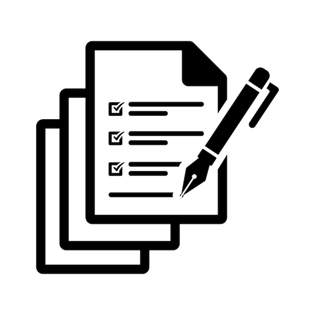 El icono de la lista de comprobación de la lista gráficos vectoriales en negro