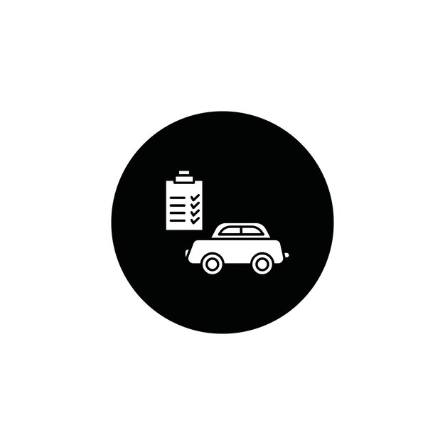 El icono de la lista de comprobación de reparación de automóviles Ilustración de línea delgada plana vectorial