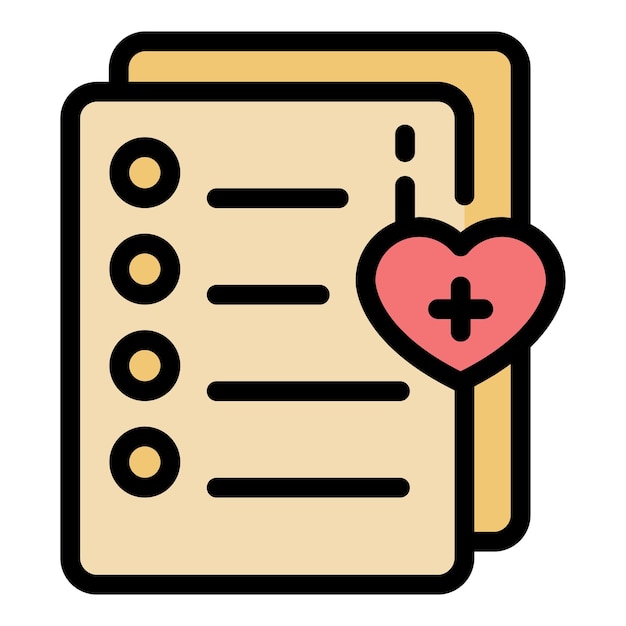 Icono de lista de deseos de hermana vector de contorno Lista de tiendas Color de pedido en línea plano