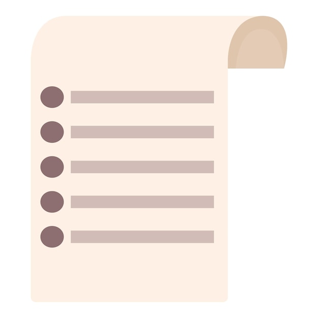 Icono de lista de deseos de papel vector de dibujos animados Lista de tiendas Escribir tienda