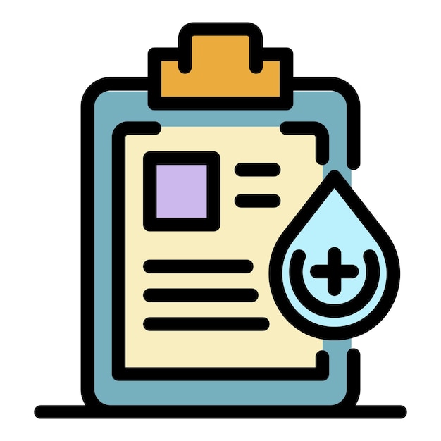 El icono de la lista de diagnóstico médico Esbozo de la lista diagnóstico médico Icono vectorial de color plano aislado