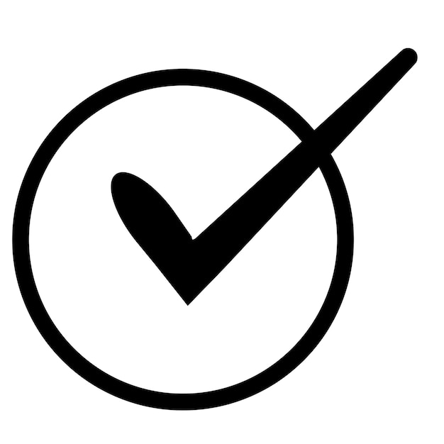 icono de lista o marca de marca para elegir correcto con el concepto de línea de caja negra