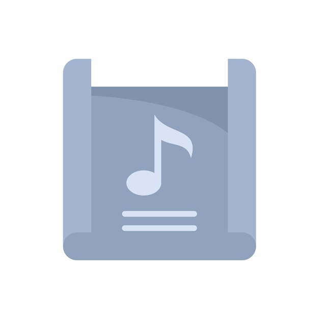 Icono de lista de reproducción de canciones vector plano Lista de música Interfaz de audio aislada