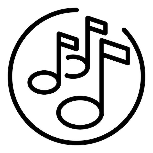 Icono de lista de reproducción multimedia Esquema del icono de vector de lista de reproducción multimedia para diseño web aislado sobre fondo blanco
