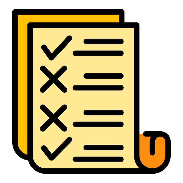 Icono de lista de tareas Contorno de lista de tareas icono vectorial color plano aislado