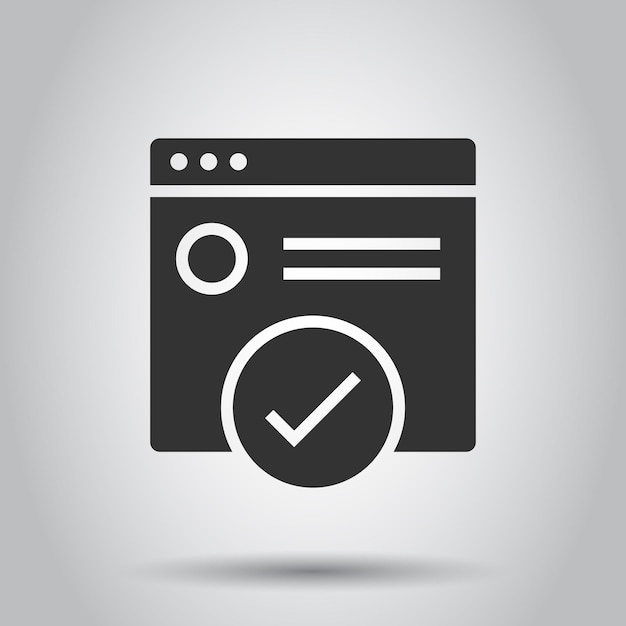 Icono de lista de tareas en estilo plano Ilustración de vector de lista de verificación de documento sobre fondo blanco aislado Concepto de negocio de marca de verificación de Bloc de notas