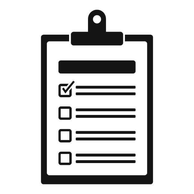 Icono de lista de verificación Ilustración simple del icono de vector de lista de verificación para diseño web aislado sobre fondo blanco