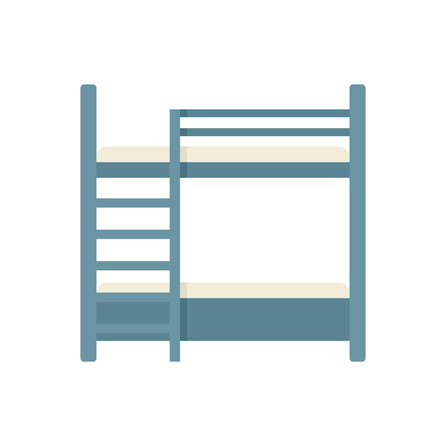 Icono de litera de muebles Ilustración plana del icono de vector de litera de muebles aislado sobre fondo blanco