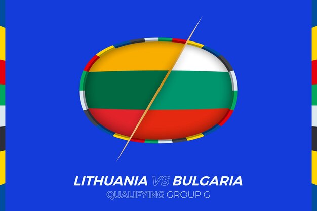 Icono de Lituania vs Bulgaria para el grupo G de clasificación del torneo de fútbol europeo