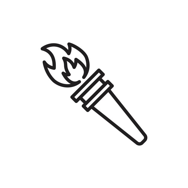 Icono de la llama de la antorcha Contorno delgado simple