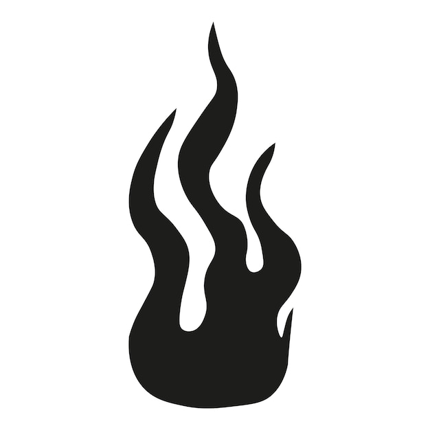 Icono de llama de fuego giratorio en estilo vectorial en negrita