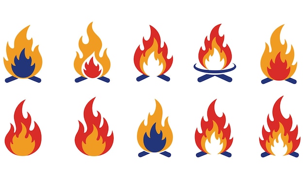Icono de llama Icono de fuego Símbolo de la compañía Logo de la marca Energía Poder Calor negocio creativo moderno Logotipo
