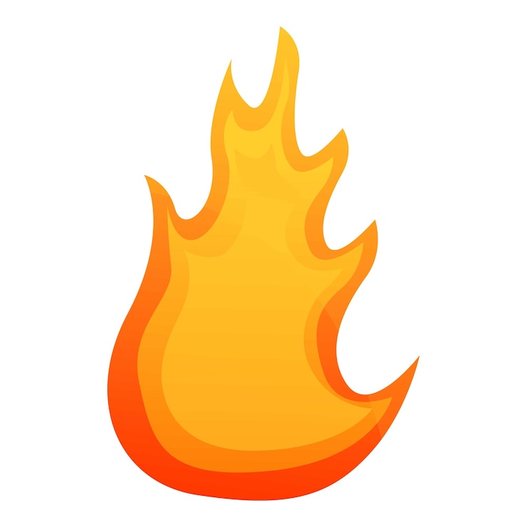 Vector icono de llama del infierno caricatura de icono de vector de llama del infierno para diseño web aislado sobre fondo blanco
