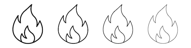Icono de llama logotipo lineal aislado