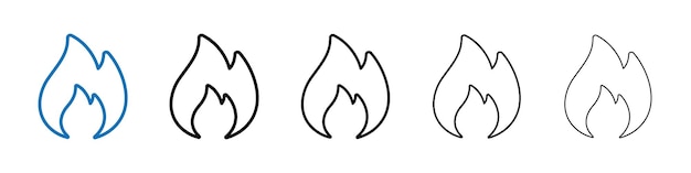Icono de llama Logotipo vectorial de contorno para la aplicación web
