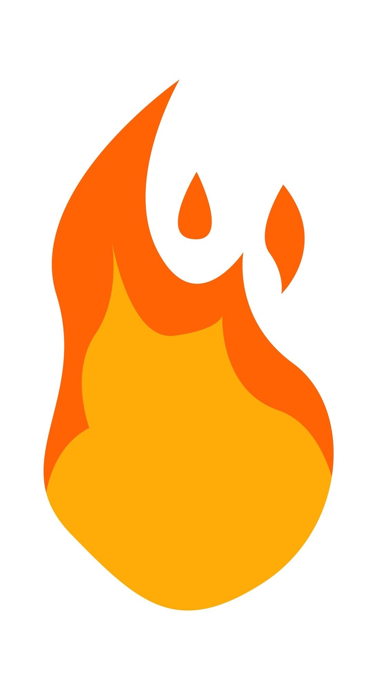 Vector icono de llama o fuego ilustración vectorial