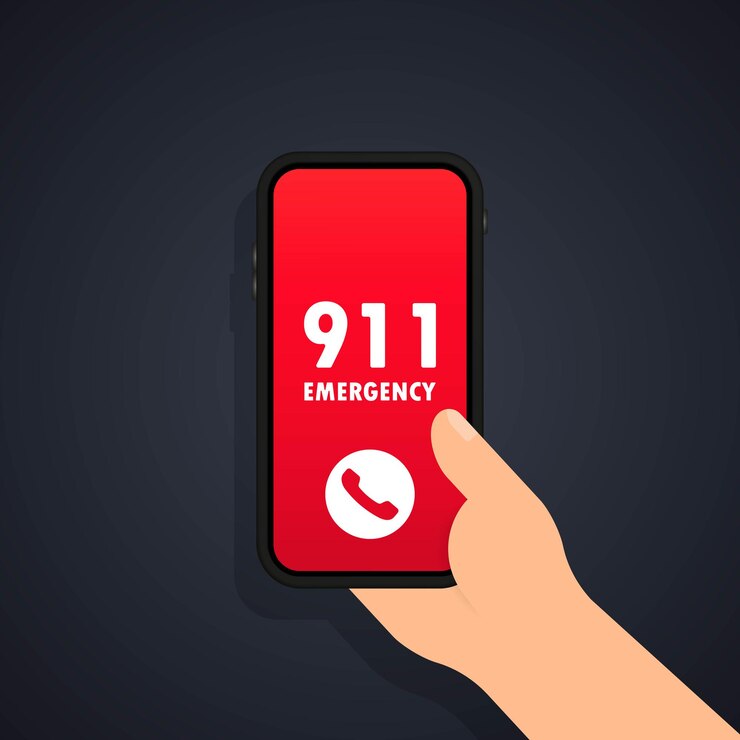 Icono de llamada al 911 o llamada de emergencia y primeros auxilios