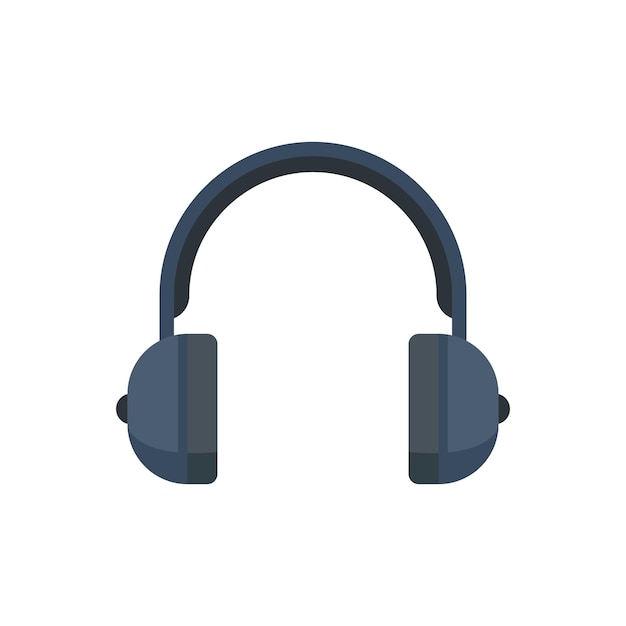 Icono de llamada de auriculares vector plano Servicio telefónico Micrófono de jugador aislado