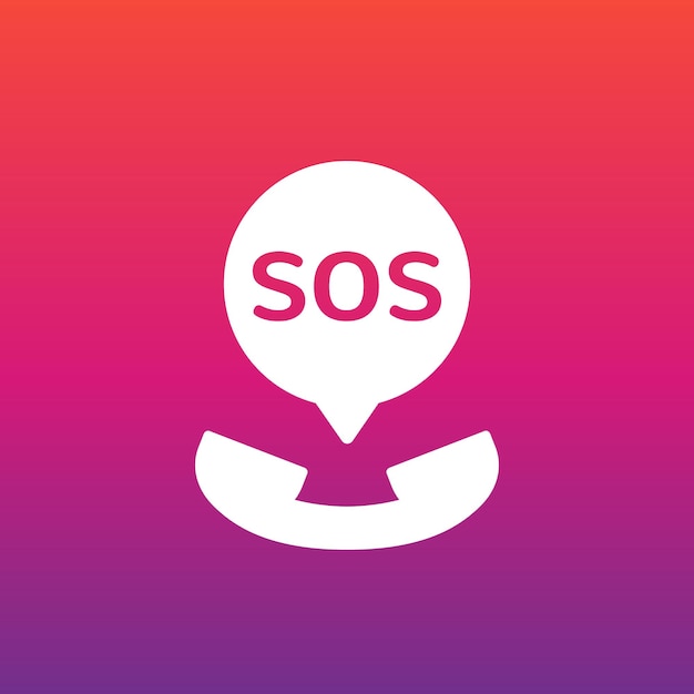 Icono de llamada de emergencia sos para web