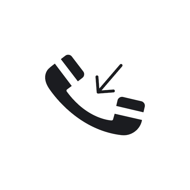 Icono de llamada entrante conjunto de llamada recibida símbolo vectorial en estilo negro lleno y delineado