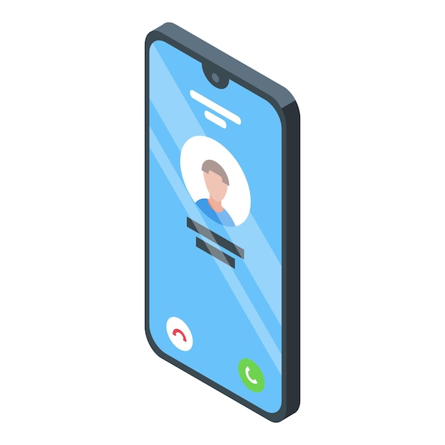 Icono de llamada entrante de teléfono inteligente Isométrico de icono de vector de llamada entrante de teléfono inteligente para diseño web aislado sobre fondo blanco