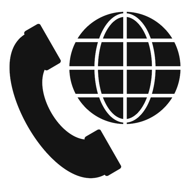 Icono de llamada global vector simple Contacto con el cliente Información de correo electrónico