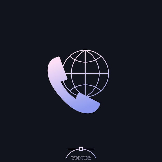 icono de llamada internacional llamadas telefónicas al extranjero