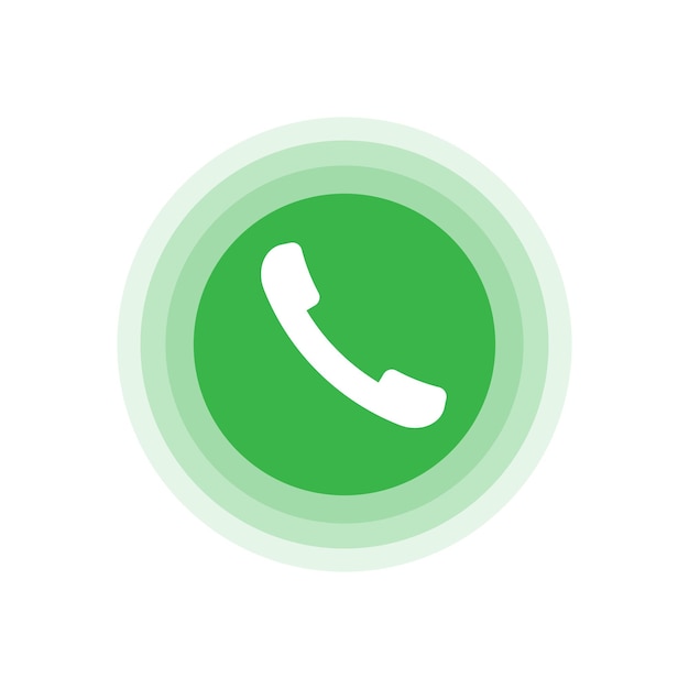 icono de llamada Símbolo de teléfono verde Vector de silueta blanca Elemento de comunicación moderno