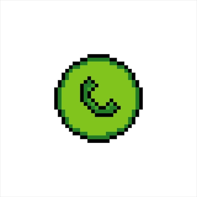Icono de llamada telefónica en pixel art aislado sobre fondo blanco.