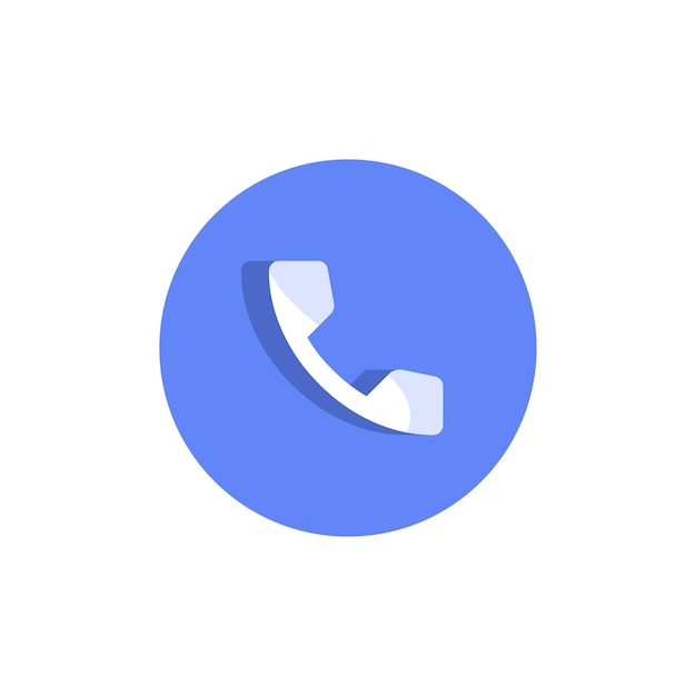 Icono de llamada telefónica vectorial en diseño plano