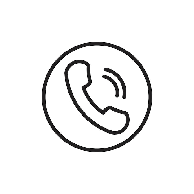 Ícono de llamada de teléfono contorno señal de configuración