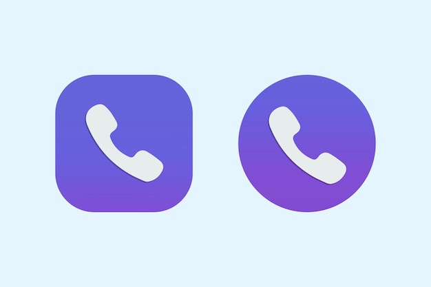 Icono de llamada de teléfono en vector de botón