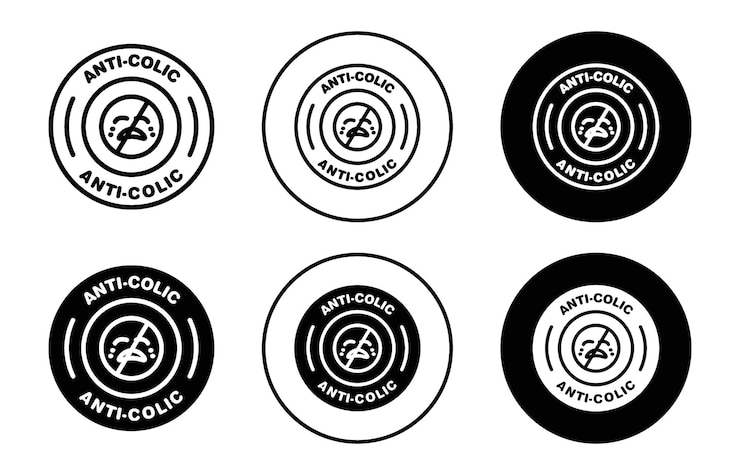 Vector icono de llanto de bebé contra los cólicos