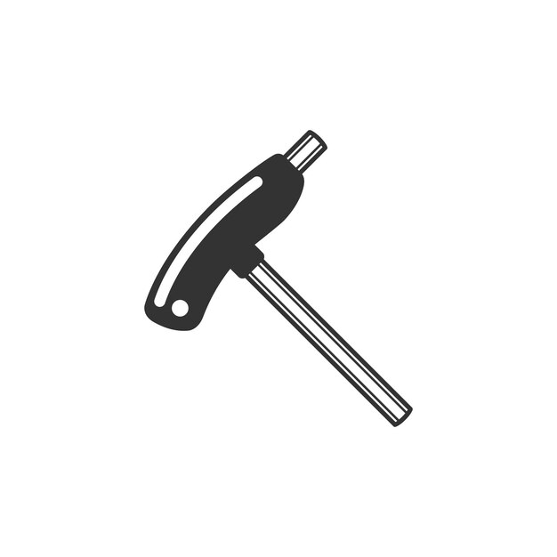 Vector icono de llave allen en blanco y negro