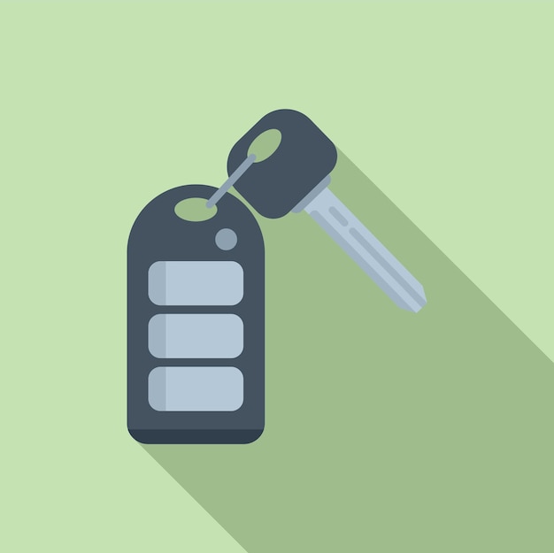 Icono de llave de auto vector plano Botón remoto inteligente Bloqueo del vehículo