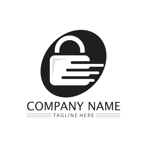 Icono de llave y candado logotipo de candado y diseño de vectores de símbolos