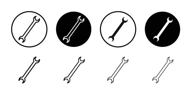 Icono de la llave El conjunto de logotipos vectoriales de línea negra