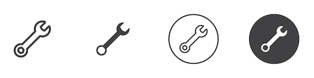 Icono de la llave del contorno simple logotipo vectorial