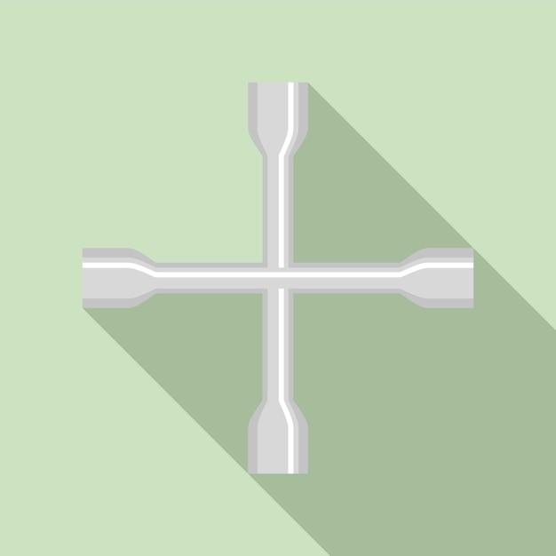 Vector icono de llave cruzada de coche ilustración plana del icono de vector de llave cruzada de coche para diseño web