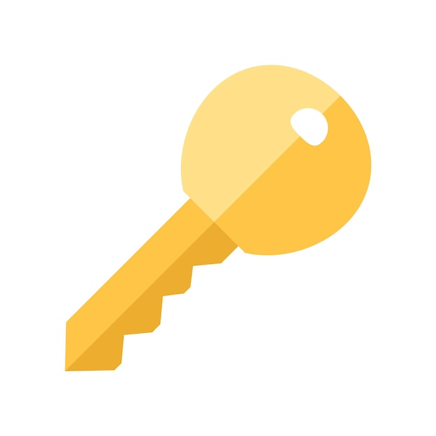 Icono de llave en estilo de color plano