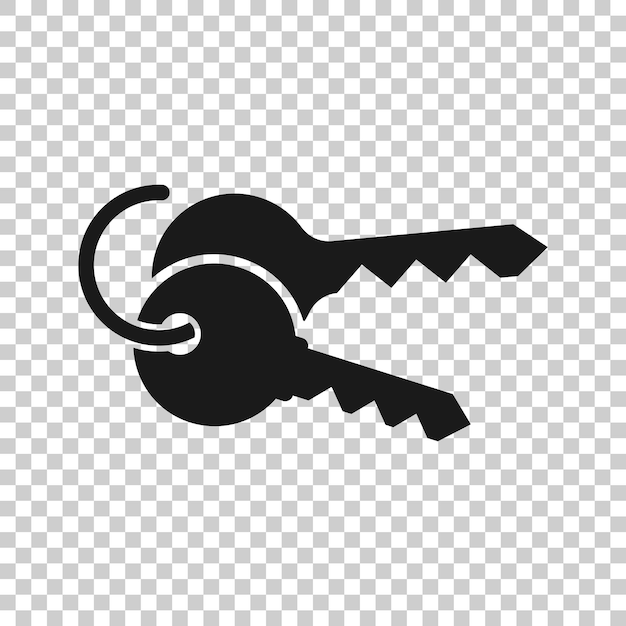 Icono de llave en estilo plano Ilustración de vector de contraseña sobre fondo blanco aislado Concepto de negocio de acceso