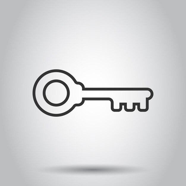 Icono de llave en estilo plano Ilustración de vector de contraseña sobre fondo blanco aislado Concepto de negocio de acceso
