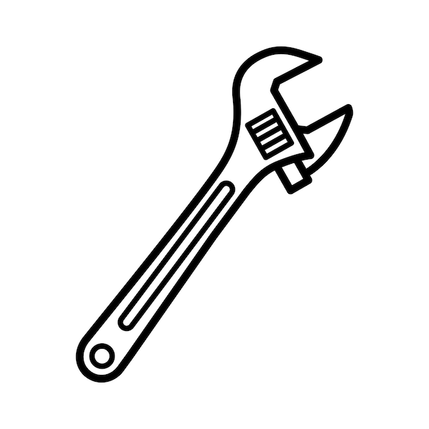 icono de llave inglesa para diseño gráfico y web